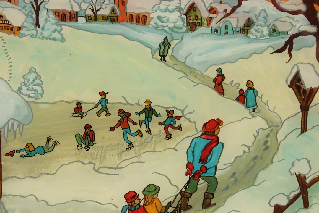 Bild "Winter am Land" - Hilde Steininger - Echte Handarbeit (38 x 27,5 cm)  – Bild 3