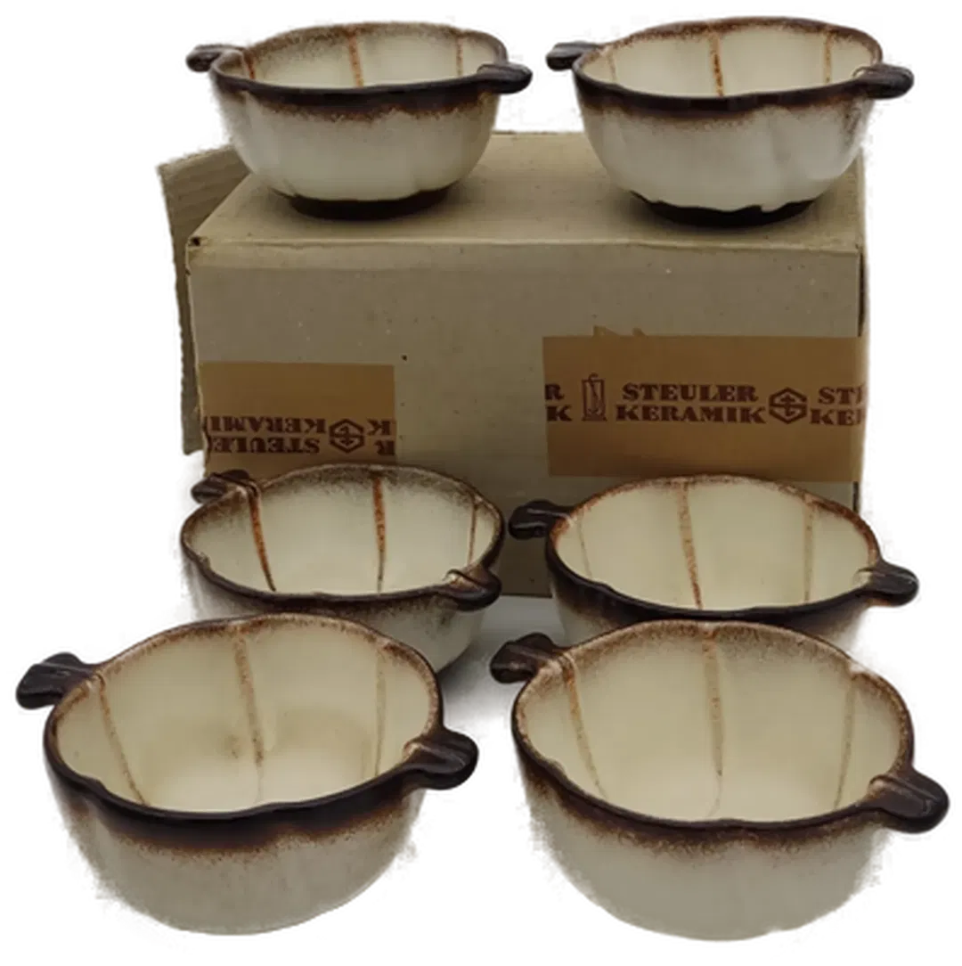 Steuler Keramik Schalen  Set (6 Stück) beige/braun Vintage - Bild 4