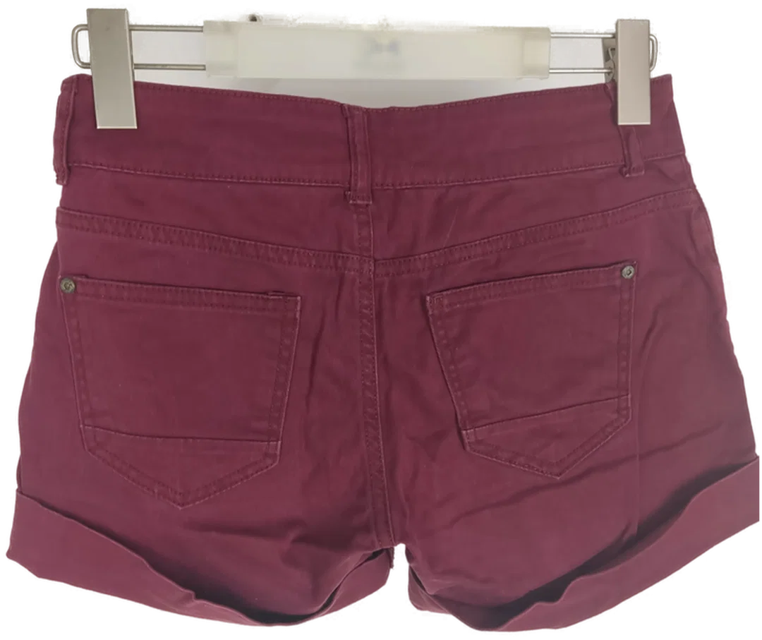 Fishbone Stretch-Shorts in Weinrot, Größe XS - Sommer-Style! – Bild 2