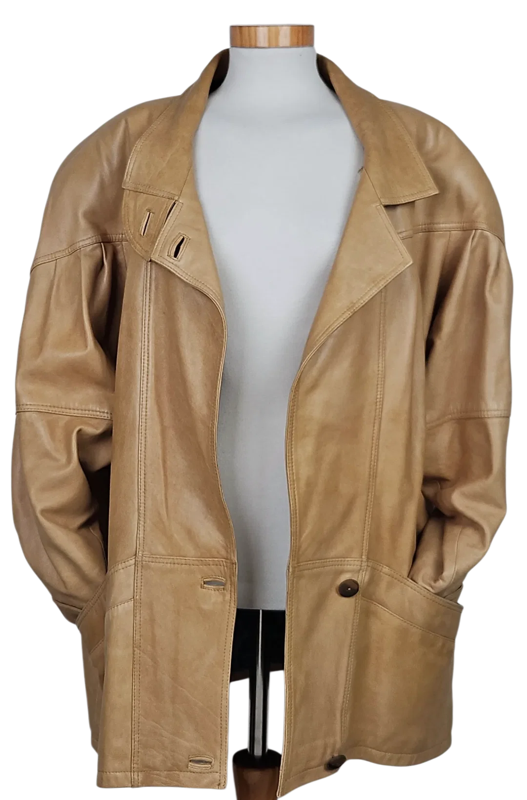 UNO MOMENTO Vintage Damen Lederjacke, hellbraun - Gr. XXXL  – Bild 4