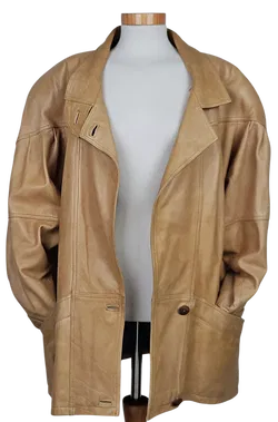 UNO MOMENTO Vintage Damen Lederjacke, hellbraun - Gr. XXXL  - Bild 4