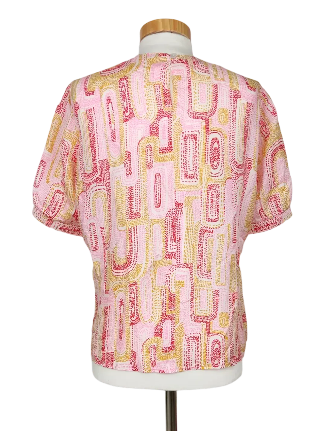Vintage Damen Bluse, gelb/rot - Gr. S  – Bild 2