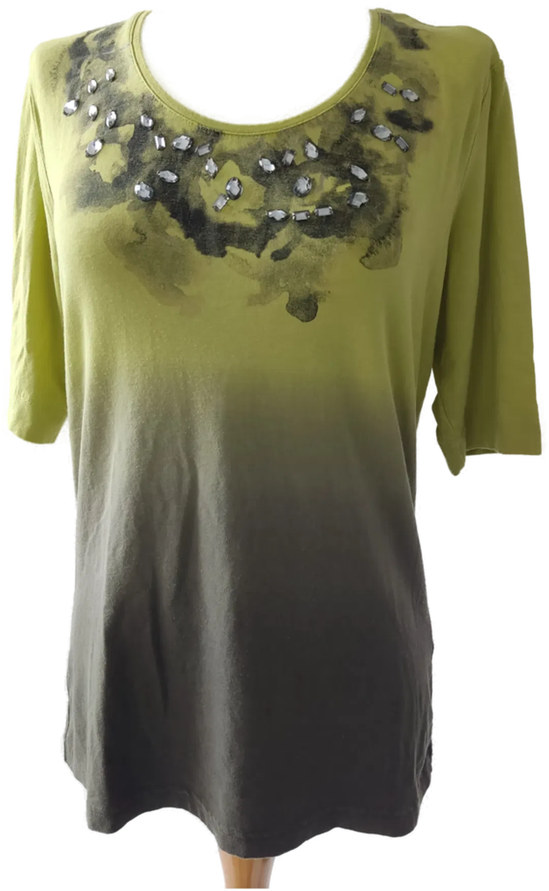 FRANK WALDER Damen Shirt mit Strass, grün - Gr. 38 - Bild 4