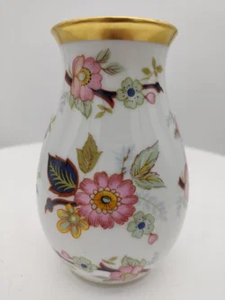 Vase von Royal Porzellan Bavaria mit Blumendekor und Goldrand  - Bild 4