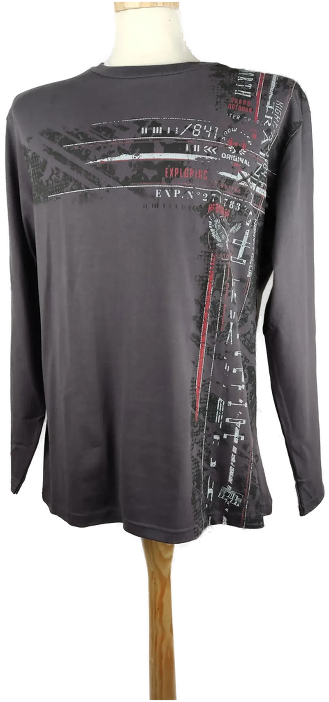 Atlas for Men Herren-Shirt grau mit Print - L/50 - Bild 1