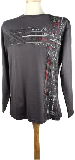 Atlas for Men Herren-Shirt grau mit Print - L/50 - Bild 1