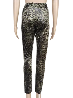 Jones Mädchen Samt Leggings schwarz/olivgrün - Gr. XS - Bild 3