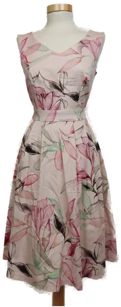Comma Damen Sommerkleid rosa/geblümt Gr. 34 - Bild 1