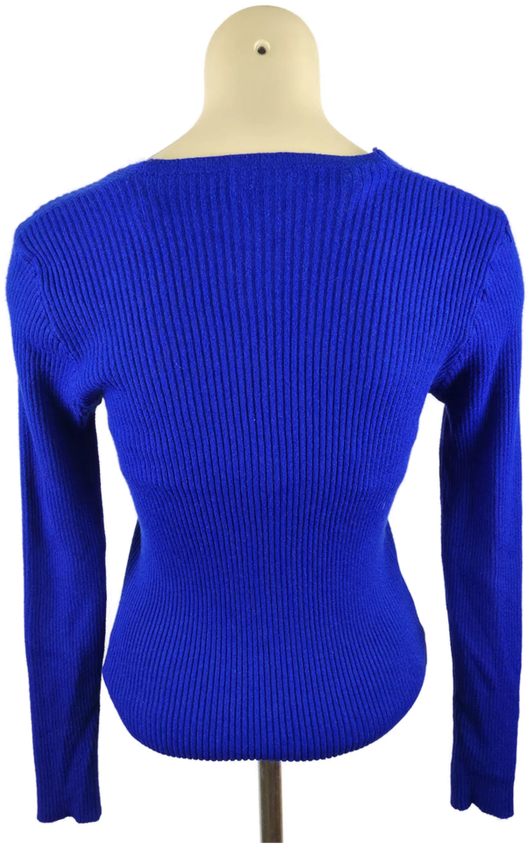 Damenpullover Größe 40 Blau | Feiner Rippstrick – Bild 3