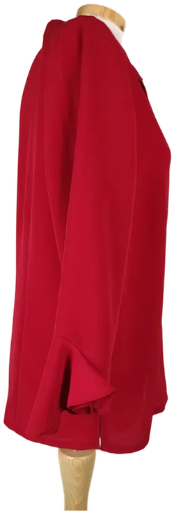  Klarissa Damenbluse rot mit Rüschenärmeln - M/38 - Bild 3