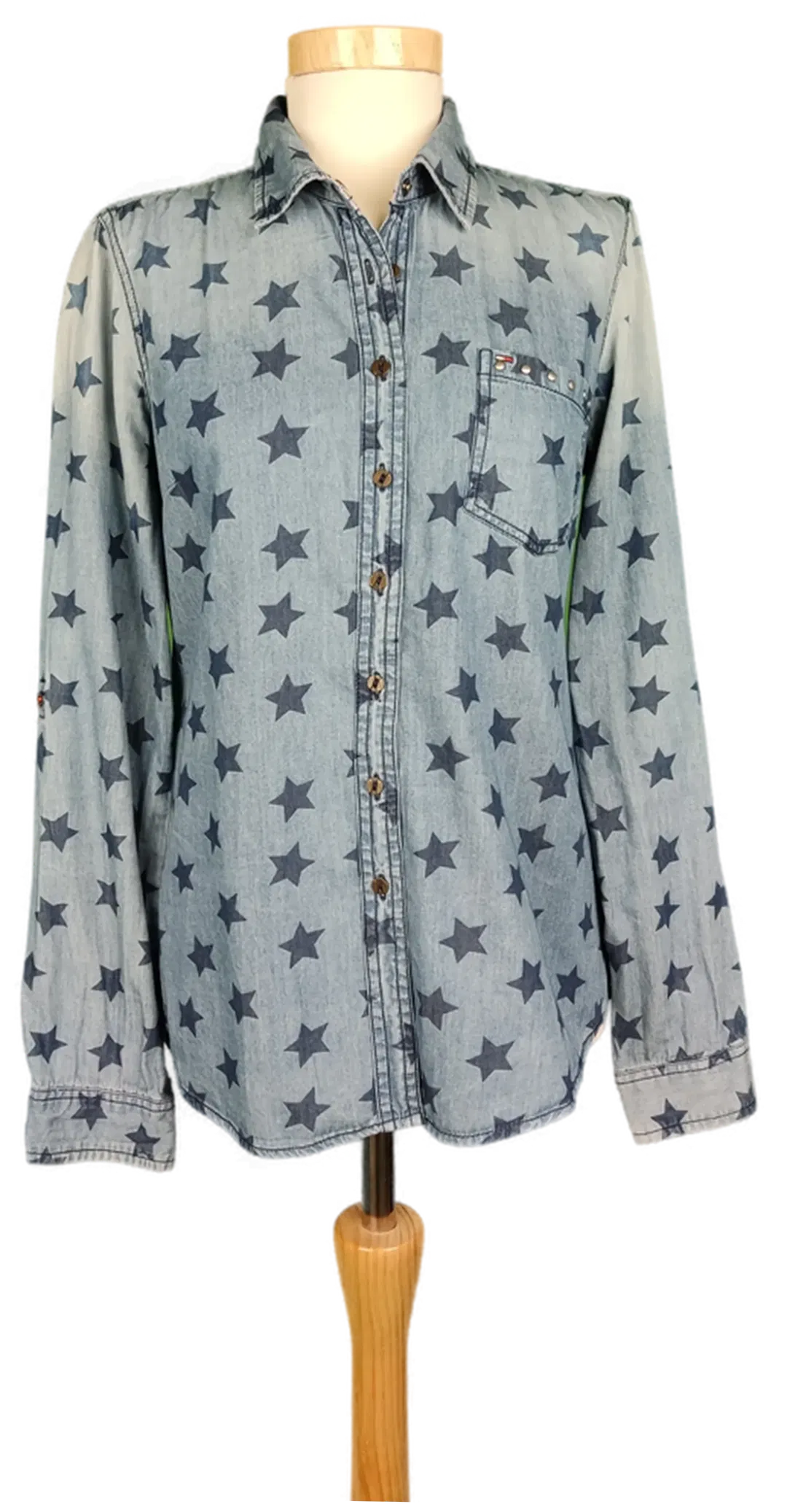 Hilfiger Damen Bluse blau bedruckt - M/38 - Bild 1