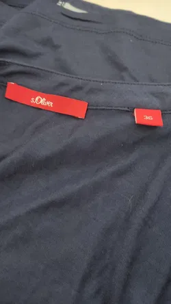 S. Oliver Damen Kurzarmshirt, florales blau-rotes Muster - Gr. 36 (S) - Bild 4