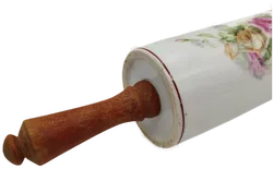 Teigroller aus Keramik und Holz- vintage - Bild 3