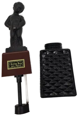 BONNY BOY LIKÖRSPENDER / SCHNAPSSPENDER, MANNEKEN PIS GOLD & SCHWARZ  - Bild 3