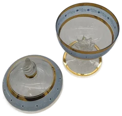 Bonboniere aus Glas mit Goldrand, ca. 19 cm - Bild 2