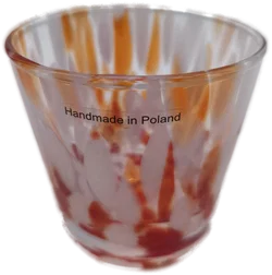 Wrzesniak Glassworks, mundgeblasenes Glas "Confetti", Teelicht/Trinkglas