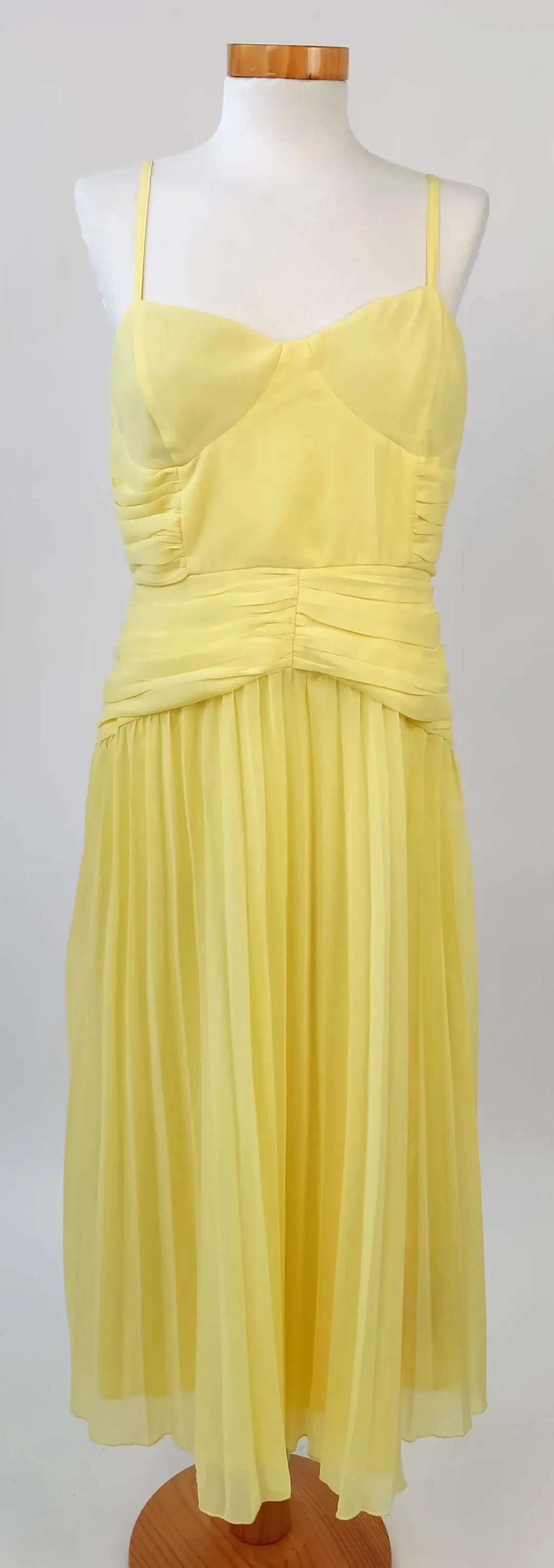Asos Design Damen Plisseekleid gelb - Gr. 40 - Bild 4