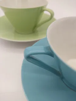 2 Lilien Porzellan DAISY Kaffeetassen 18, 1. Serie - blau & grün - Bild 4