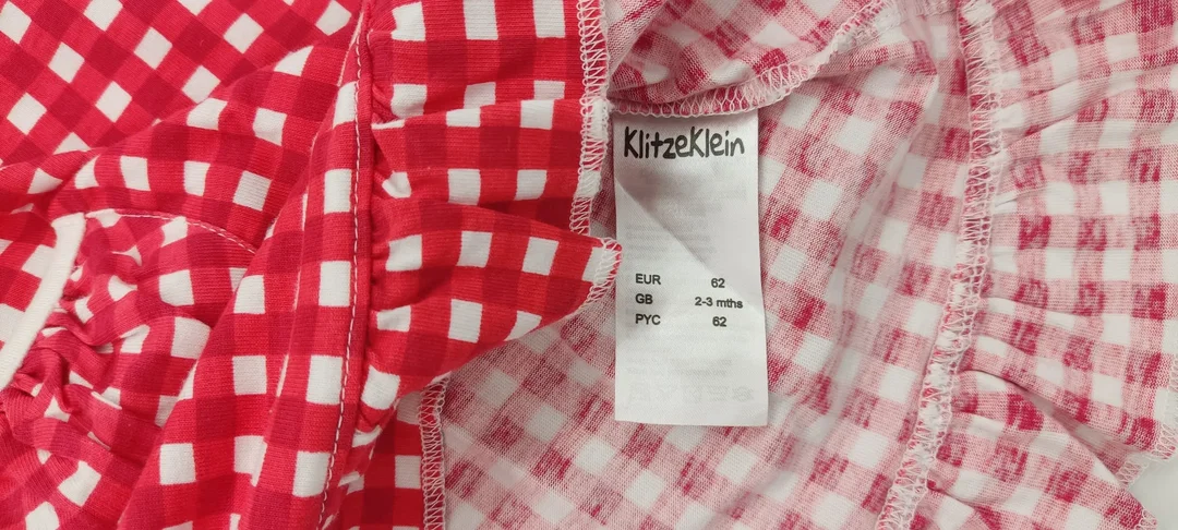 Klitzeklein Babywear Babykleid mit Tuch in rot-weiß, Größe 62 – Bild 3
