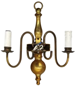 Messing Wandleutchen 2-flammig - SET  - Bild 4