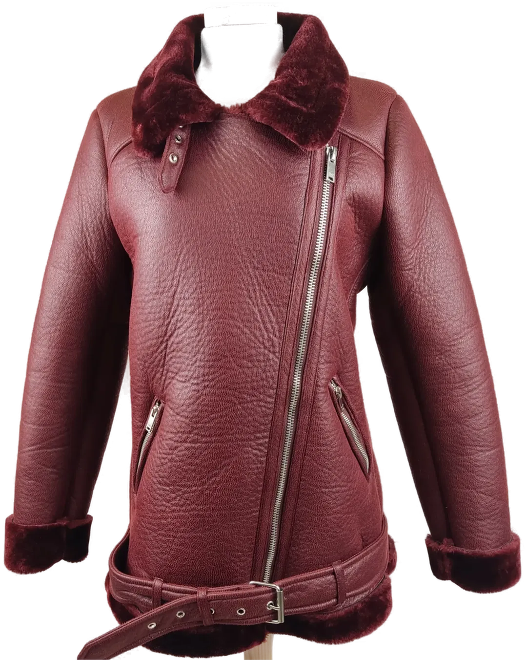 Only Kunstleder-Bikerjacke bordauxrot - M/38 - Bild 1