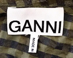 Ganni Damenbluse grün/grau kariert Gr. L  - Bild 4