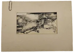 Original Radierung Schloss Karneid von H. Lanzinger - Bild 1