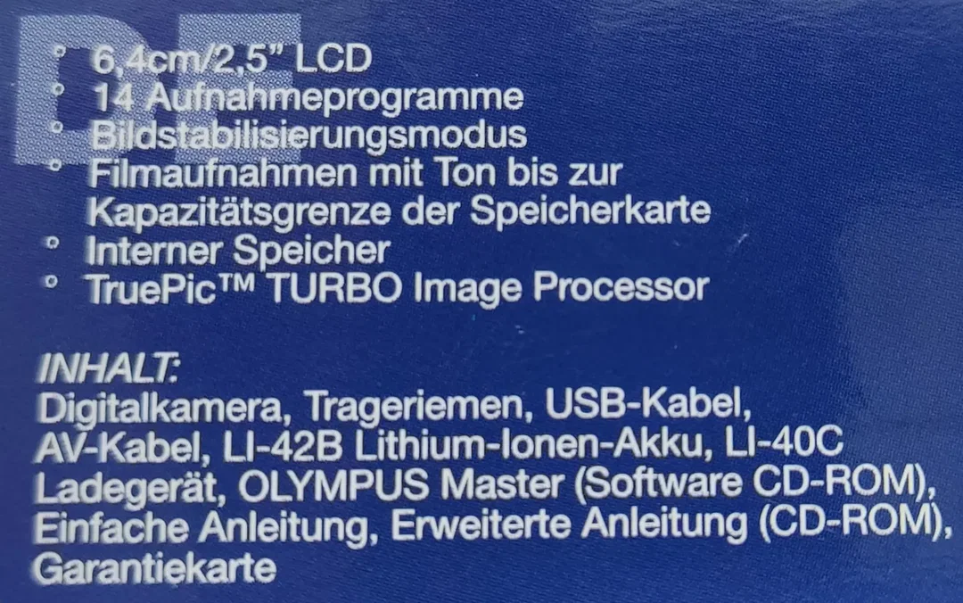 Olympus FE-190 Digital Compact Camera/Kamera 6.0 Megapixel schwarz – Bild 3