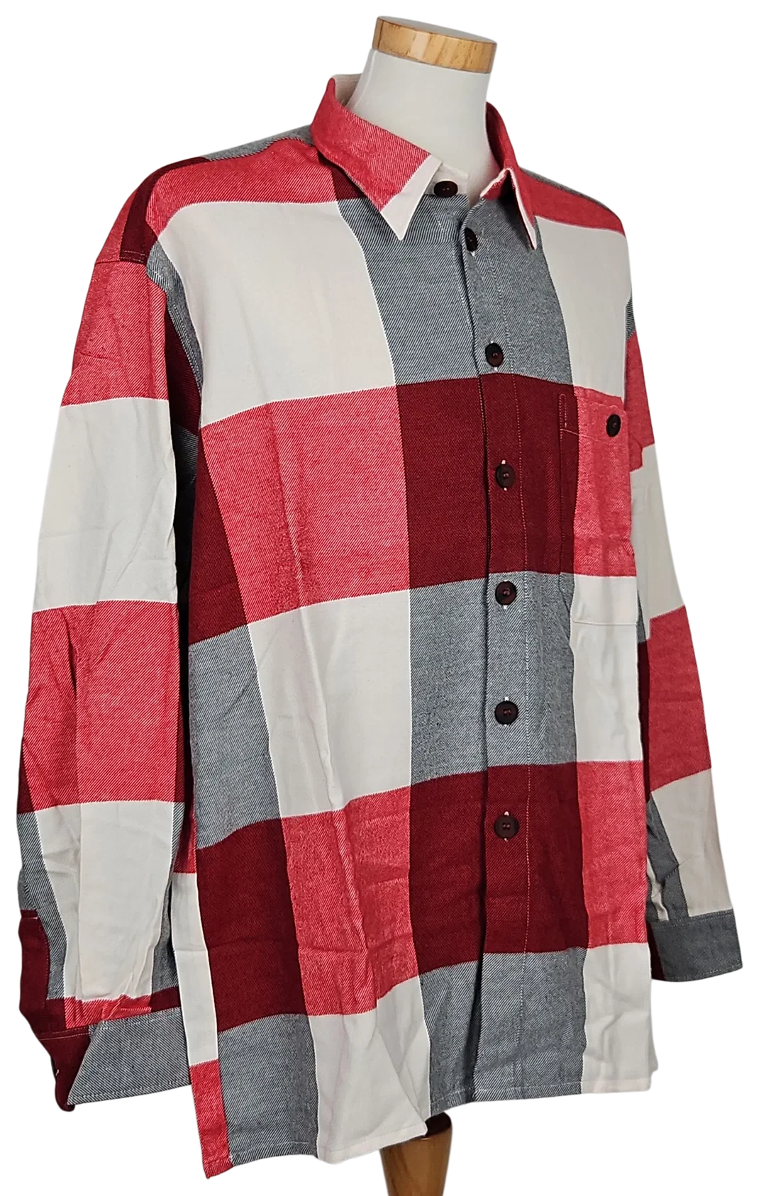 LUIGI Vintage Herren Hemd, rot/weiß/schwarz - Gr. XL  – Bild 2