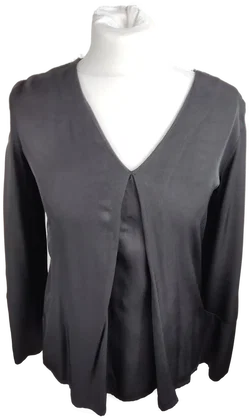Massimo Dutti Damen-Oberteil In Anthrazit Mit V-Ausschnitt | Casual-Chic