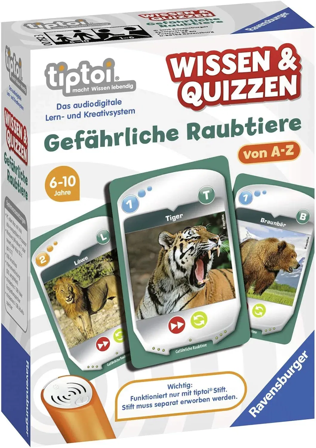 Tiptoi Wissen & Quizzen – Gefährliche Raubtiere von Ravensburger  - Bild 1