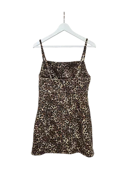 ZARA Damen Minikleid, braun Animal Print - Gr. M / 38 - Bild 2