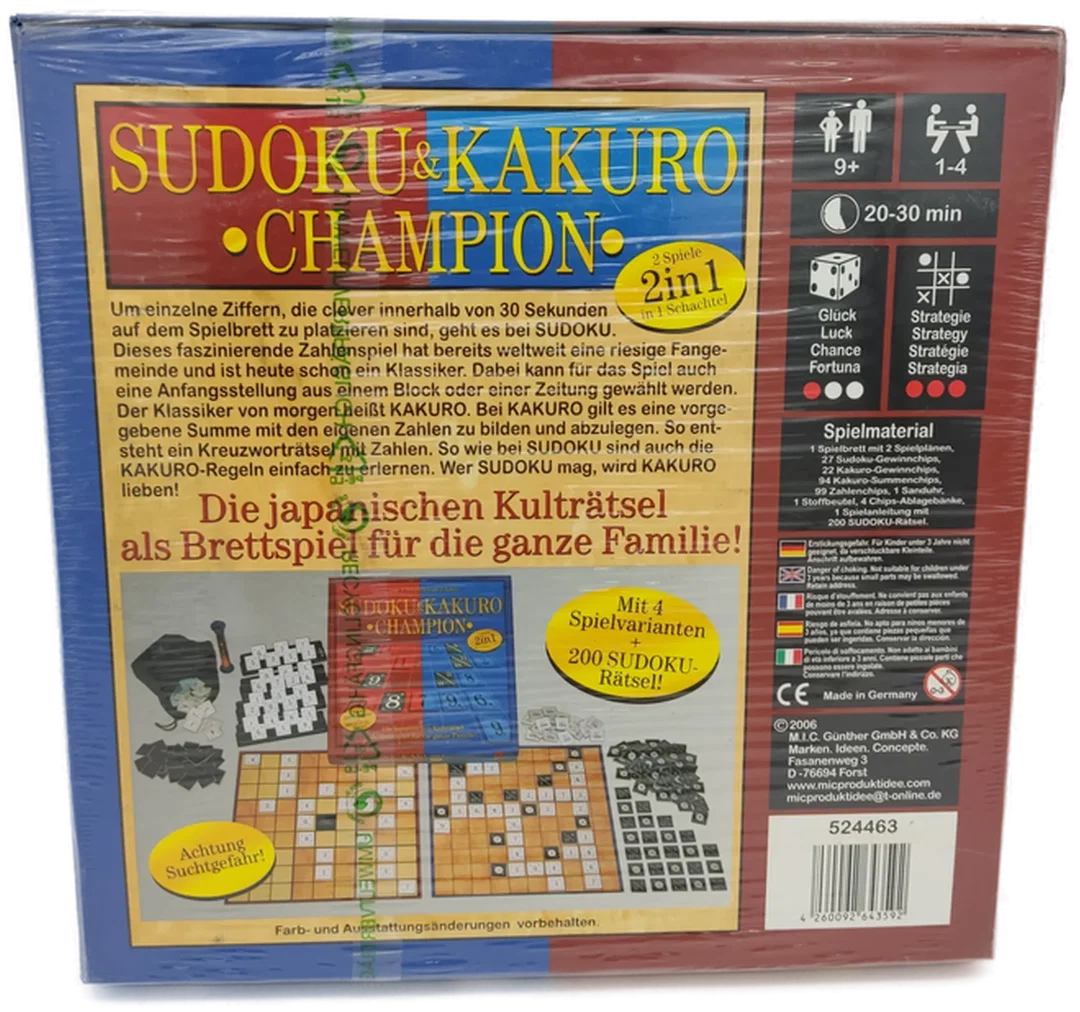 Sudoku & Kakuro Champion Brettspiel – Bild 2