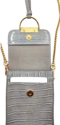 Hallhuber Damen Kroko Handytasche grau - Bild 7