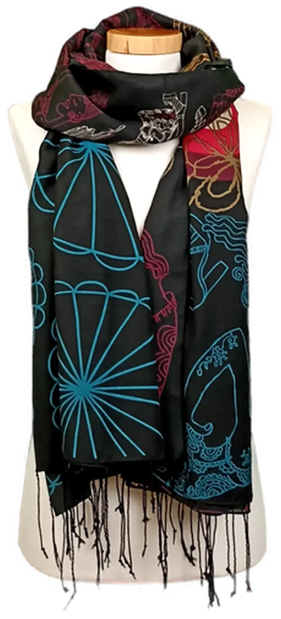 Desigual Damen Tuch schwarz gemustert  - Bild 1