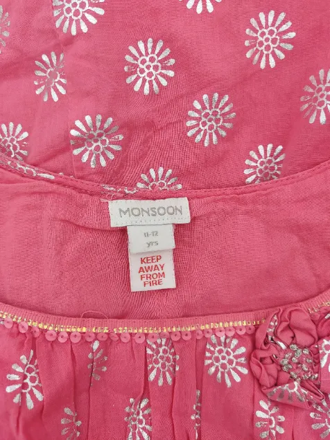Monsoon Kinder Bluse rosa/silber 11-12 Jahre – Bild 3
