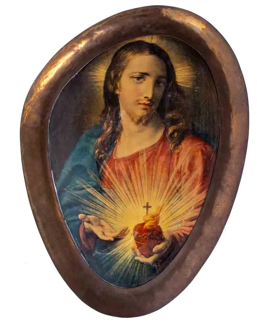 Christus Bildnis mit Messing-Rahmen - Bild 4