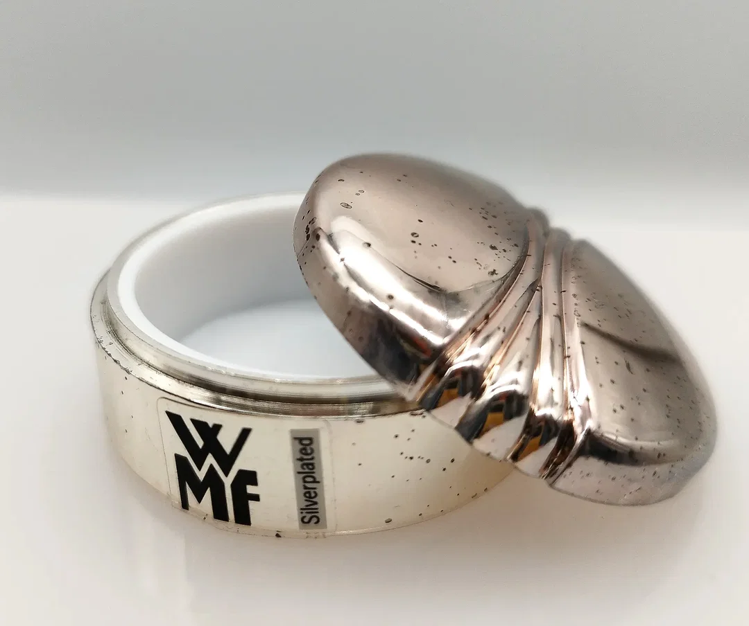 WMF, Vintage Mini Schmuckdose, silberplattiert  – Bild 2
