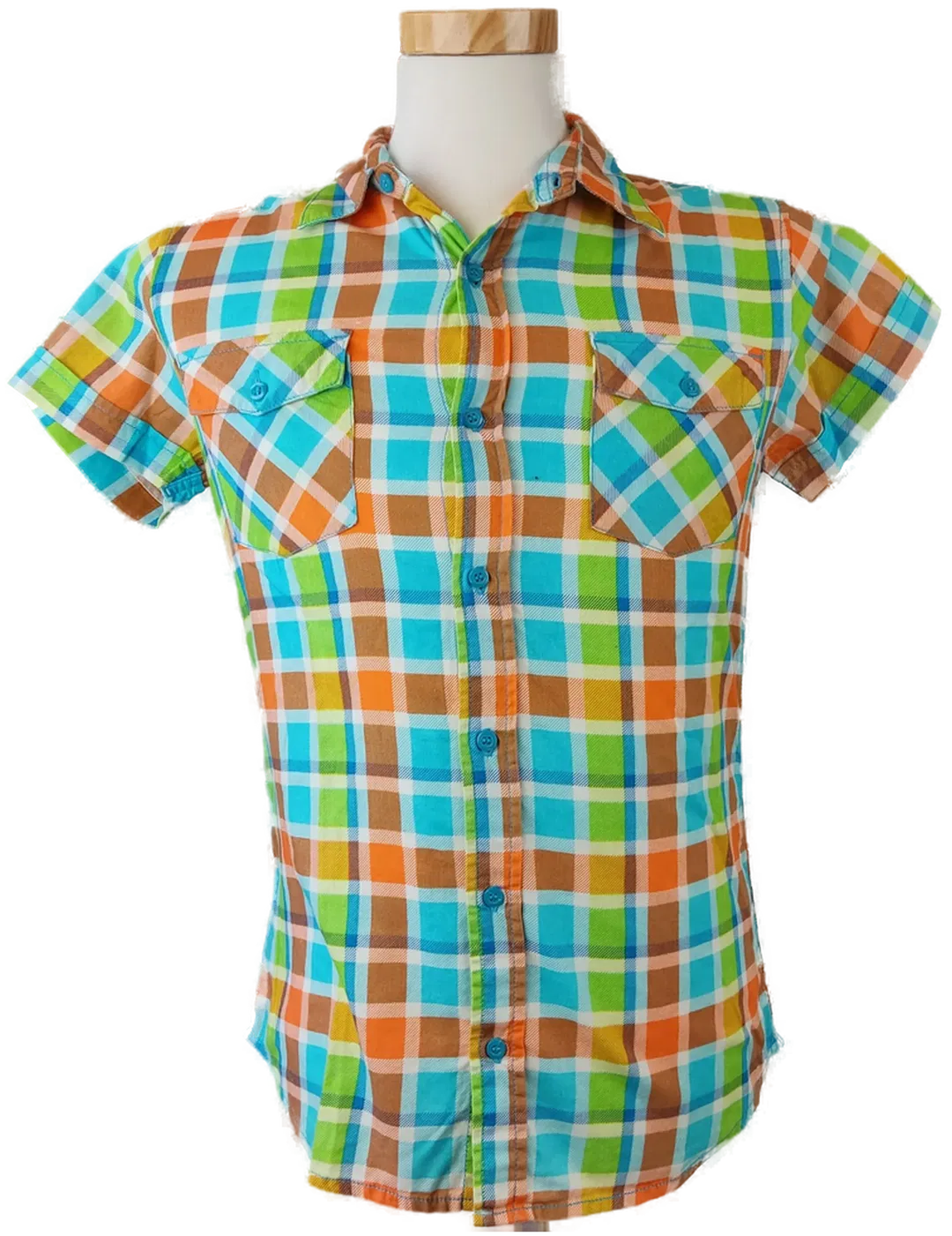 Fishbone Herrenhemd mehrfarbig kariert - S (Slim fit) - Bild 1