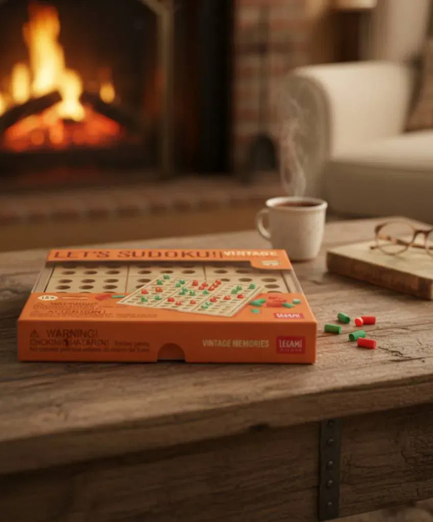 LEGAMI „Let’s Sudoku! – Vintage Memories“ Holz-Sudoku, Stecksteine im Blister - Bild 4