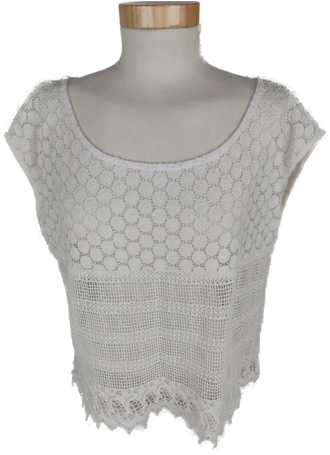 C&A Damen Spitzen Top, weiß, Größe S - Bild 1