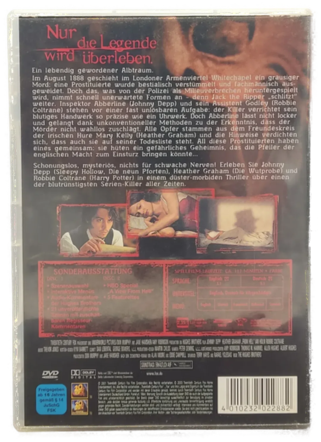 DVD 2 Discs "From Hell" mit Johnny Depp und Heather Graham – Bild 2