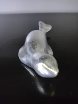 Hoselton-Skulptur Robbe Modell 995, poliertes Aluminium, Länge 15 cm – Vorschau 3