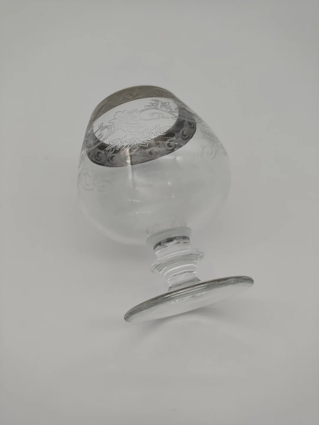 Murano Medici Cognac Gläser mit Platinrand 5 Stück – Bild 4