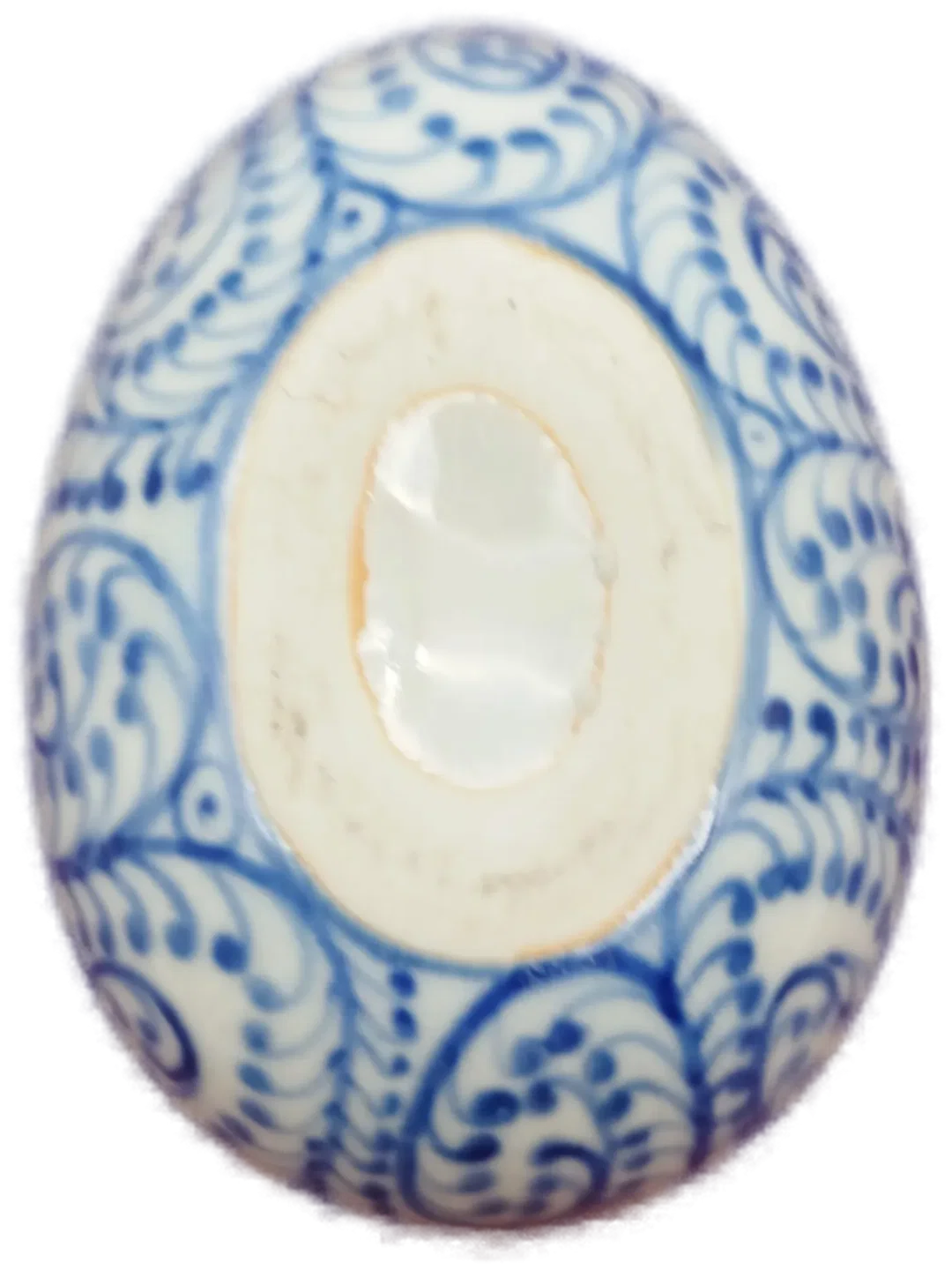 Ei-förmiges Schmuck-Döschen - Bemalt / 11x9x6 cm – Bild 3