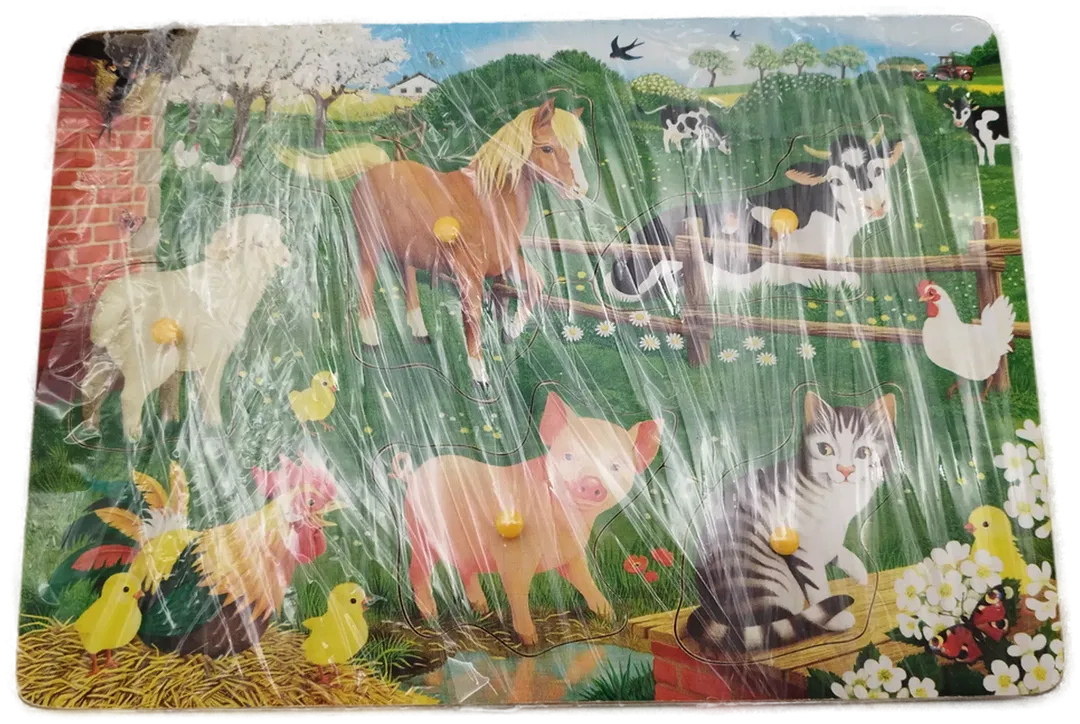 Holzpuzzle mit Bauernhof-Illustration - 6 teilig - Bild 4