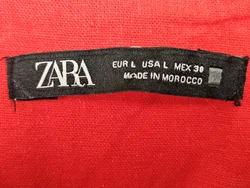 ZARA Damen Leinenkleid, rot - Gr. L - Bild 4