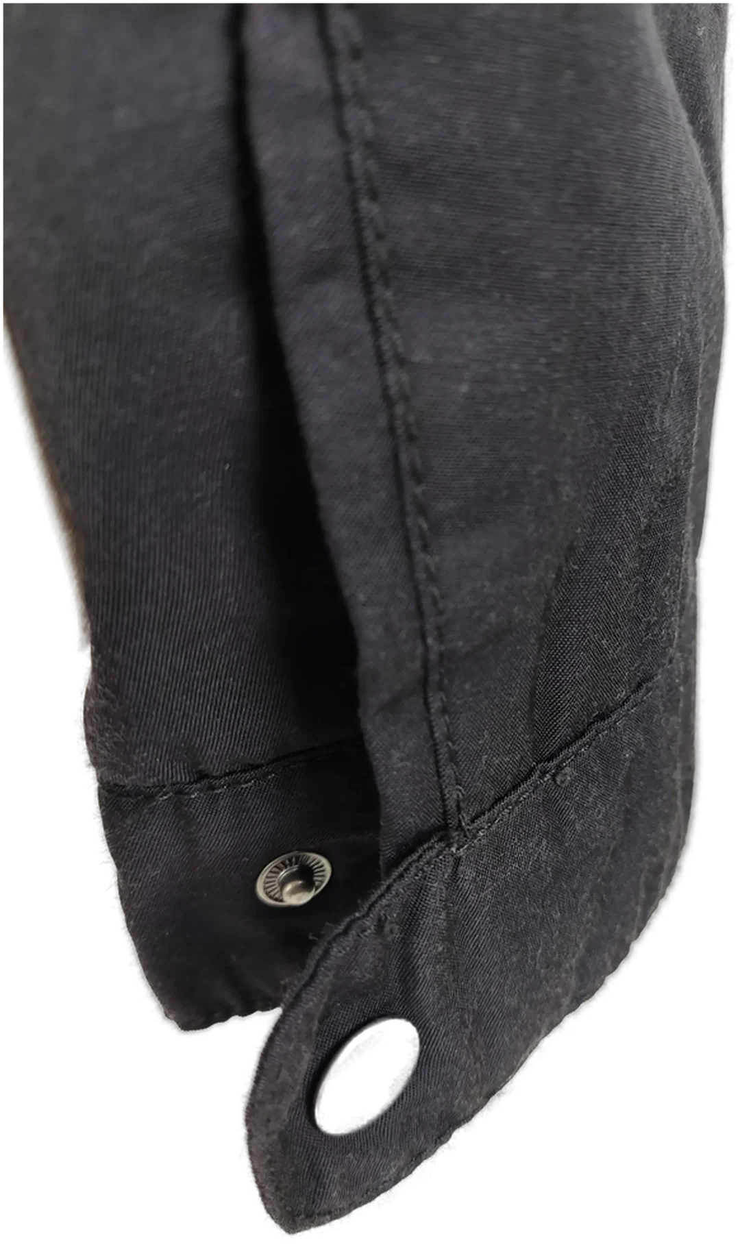 Jacke "H&M", langarm mit kleinen Stehkragen, schwarz, mit Zipp und Absteppung, Größe 36 – Bild 8