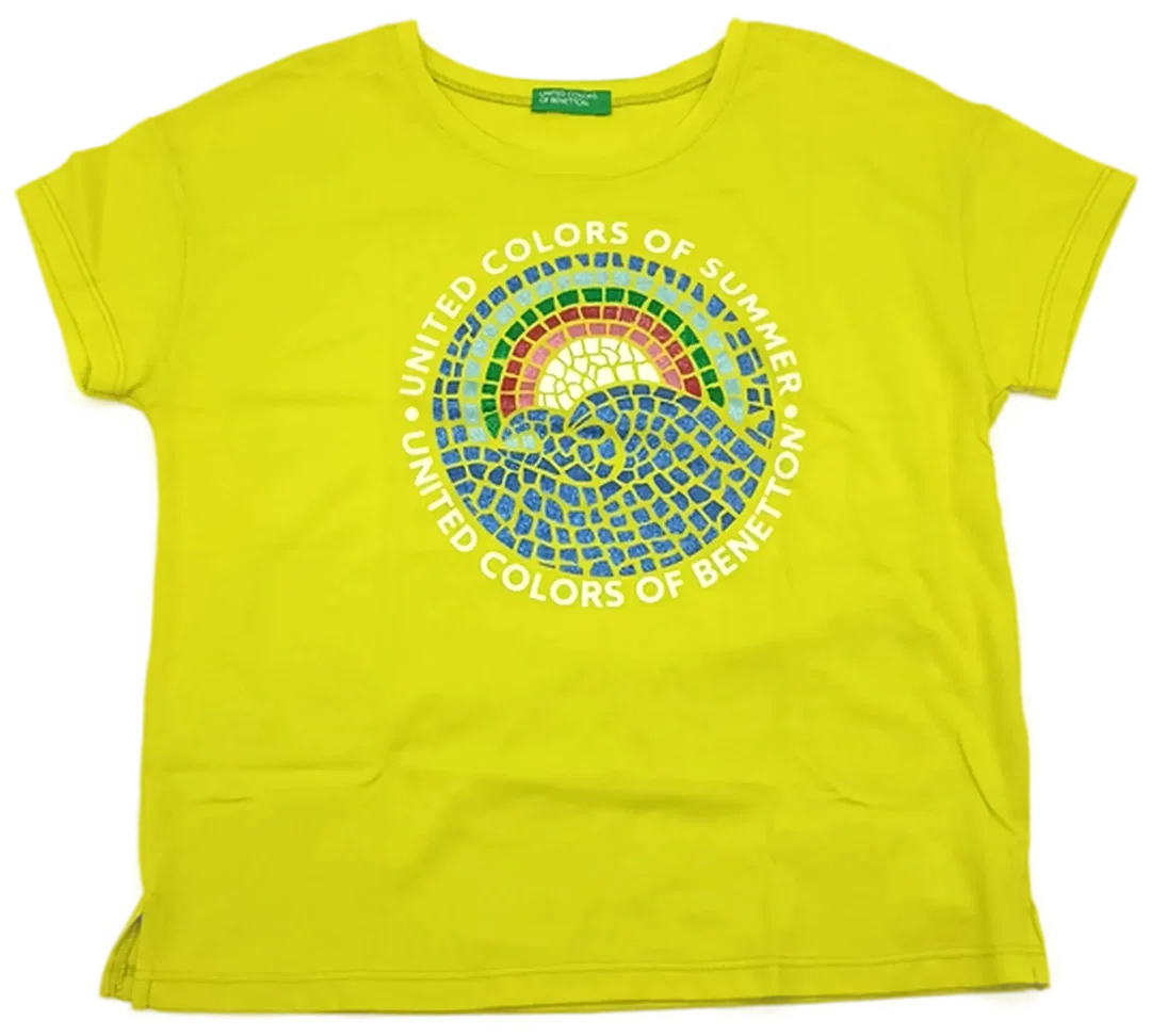 United Colors of Benetton Kindershirt neongelb Gr. L - Bild 4
