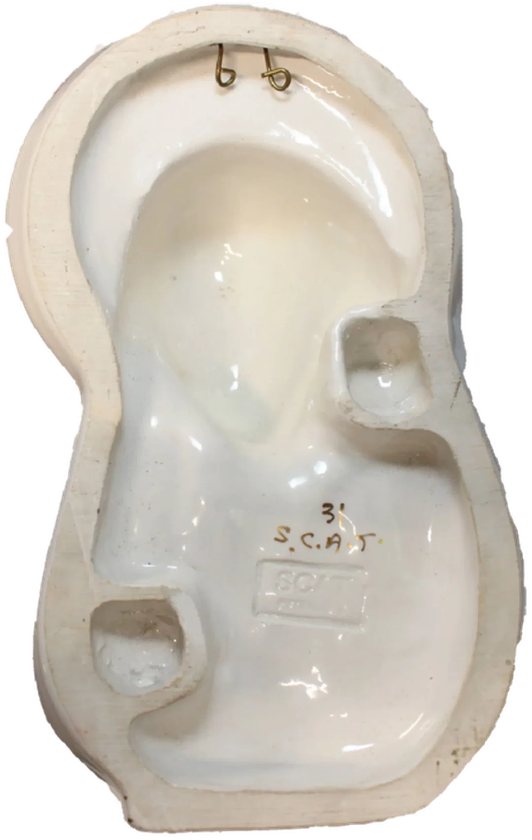 Porzellan-Wandfigur Madonna mit Kind, goldverziert – Bild 2